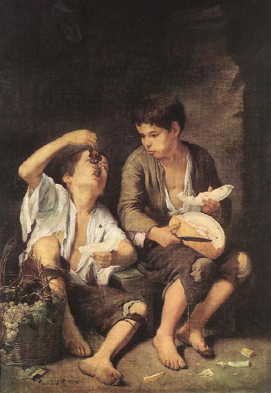 MURILLO, Bartolome Esteban Boys Eating Fruit (Grape and Melon Eaters) sg